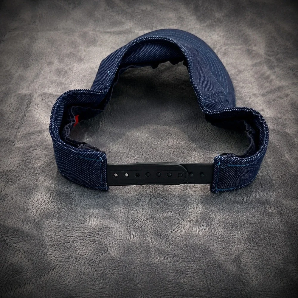 mcdonalds unisex visor hat promotional denim twill navy blue adjustable osfm